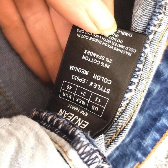 ENJEAN Distressed cuffed Jeans size 13 - Picture 5 of 7